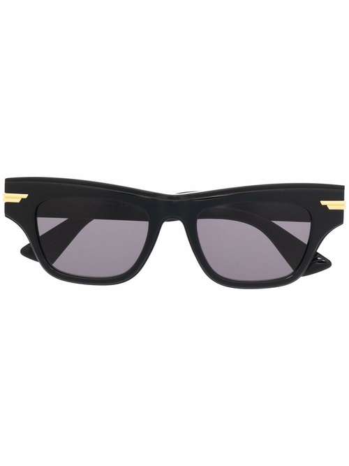 bottega veneta eyewear 金属感细节长方形镜框太阳眼镜 图 1
